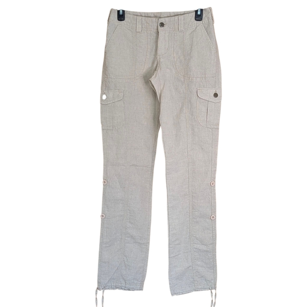 Boston Proper Linen Blend Cargo Pants Casual Minimalist Preppy Quiet Luxury